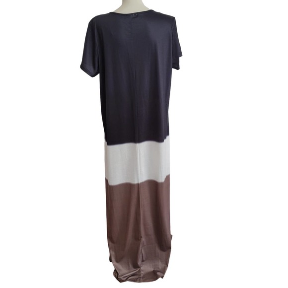 MISSLOOK Color Block Short Sleeve Maxi Dress - Picture 2 of 9